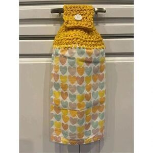 Crochet Top Kitchen Towel- Hearts